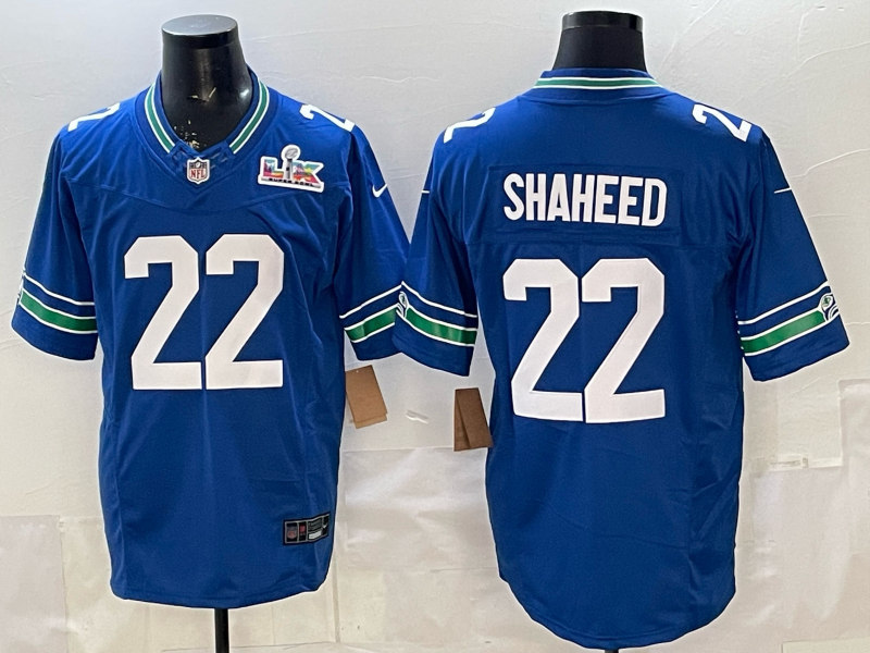 Seattle Seahawks Retro 4 Generations Blue #22 NFL Jersey-0840