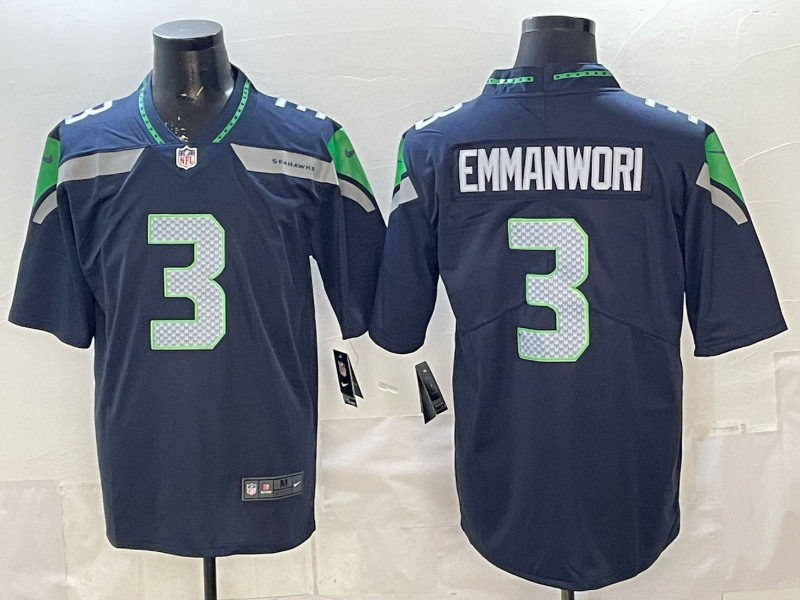 Seattle Seahawks Blue #3 NFL Jersey-0840
