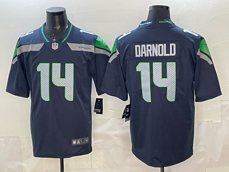 (Logo1) Seattle Seahawks Blue #14 NFL Jersey-0840