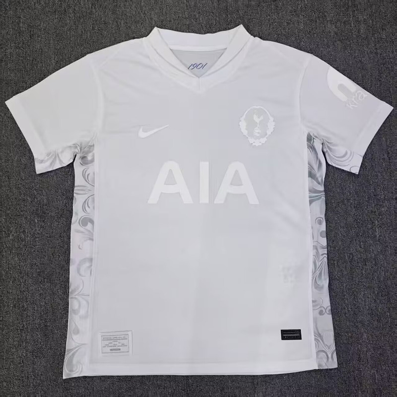 Front view of the 26-27 Tottenham Hotspur home white Thailand soccer jersey, showing a clean match-style design