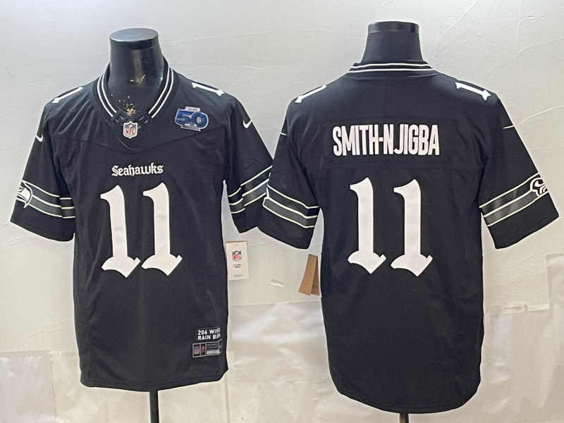 (Logo2) Seattle Seahawks 7 Generation Black #11 NFL Jersey-0840