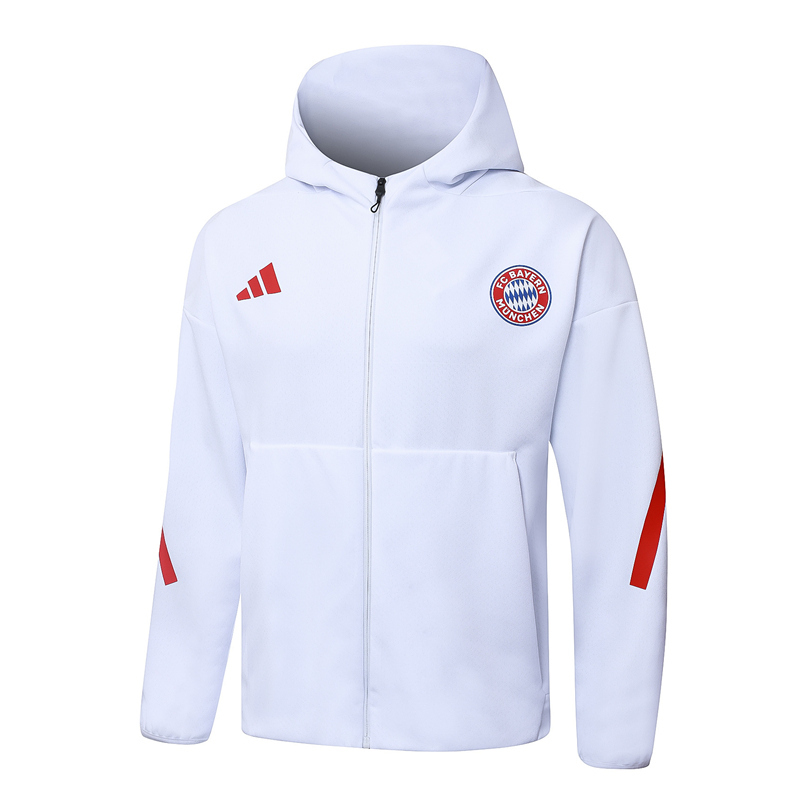 25-26 Bayern München White Soccer Jacket Uniform With Hat -815