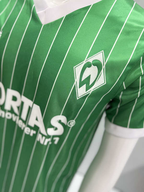 Retro Version 87-88 SV Werder Bremen Away White&Green Thailand Soccer Jersey AAA-503