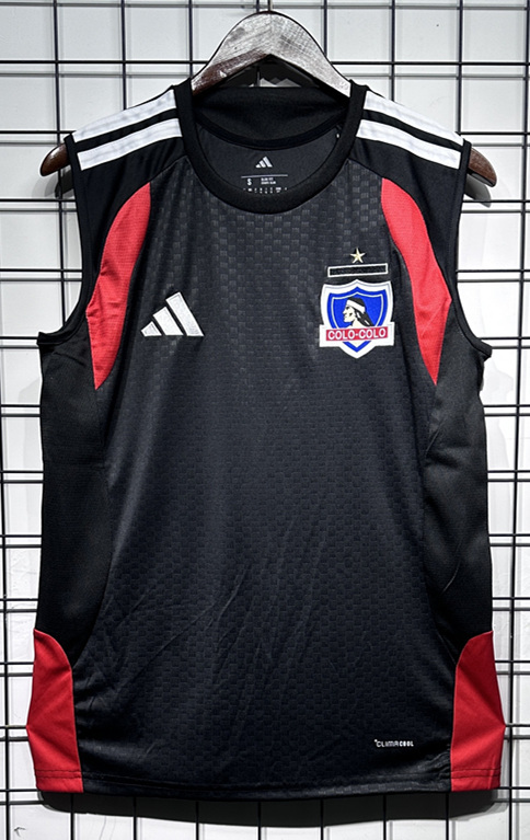 (S-4XL) 26-27 Colo-Colo Black Vest Thailand Soccer Jersey AAA-GB