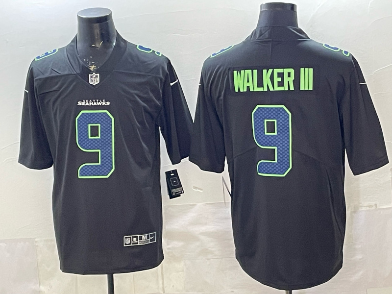 (Logo1) Seattle Seahawks Fashion Version Black #9 NFL Jersey-0840