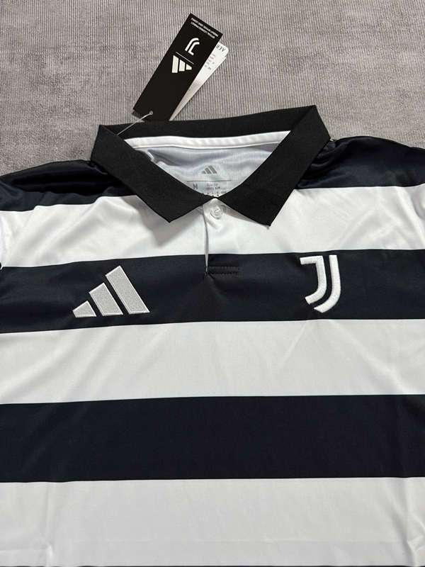 (S-4XL) 25-26 4nd Away Juventus Black&White Stripe Thailand Soccer Jersey AAA-4506