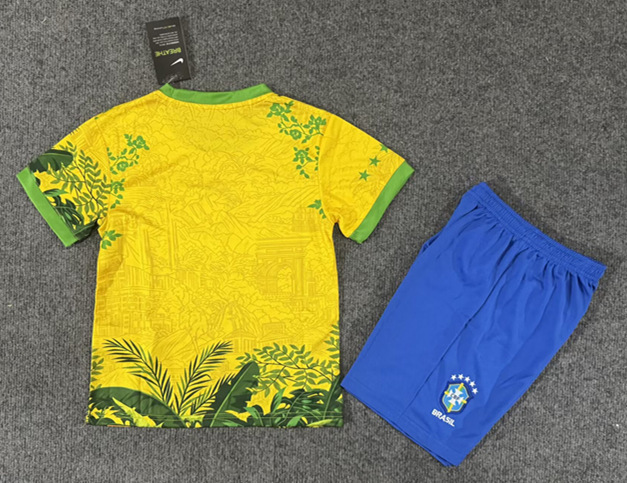 26-27 Special Version Brazil Yellow Kids/Youth Soccer Uniform-6748
