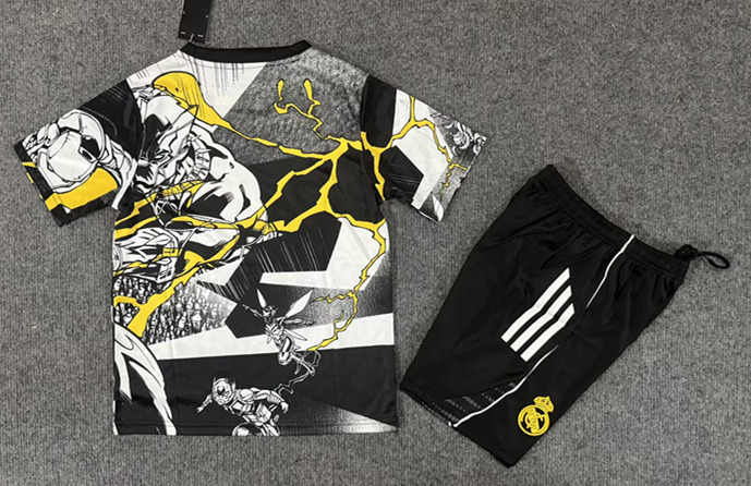 26-27 Special Version Real Madrid Black&White Kids/Youth Soccer Uniform-6748