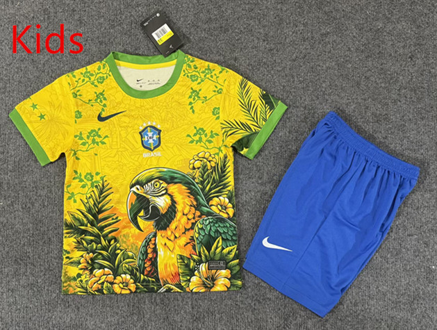 26-27 Special Version Brazil Yellow Kids/Youth Soccer Uniform-6748