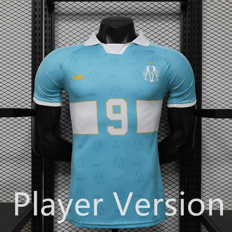 Retro Version 26-27 Olympique de Marseille Blue Thailand Soccer Jersey AAA-888