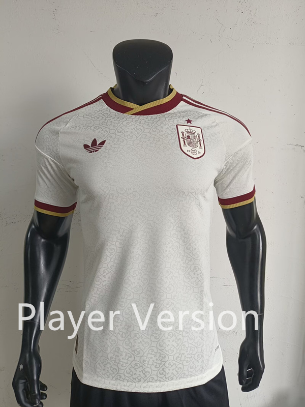 Correct Version 26-27 Player Version Spain Away White Thailand Soccer Jersey AAA-7270