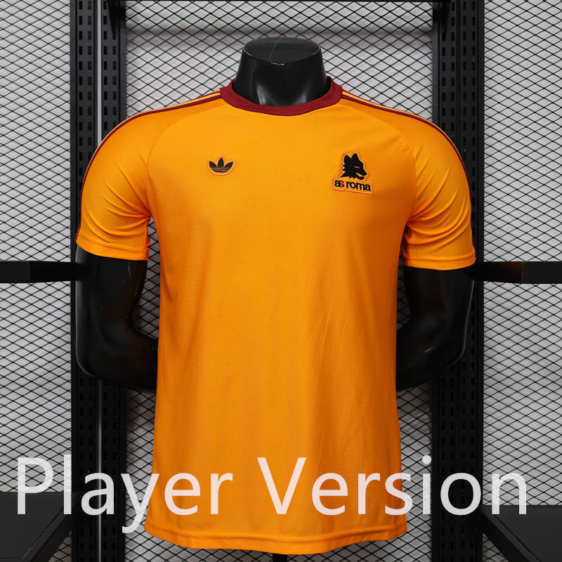 (S-4XL) 26-27 Casual Retro Player Version Roma Orange Thailand Soccer Jersey AAA-888