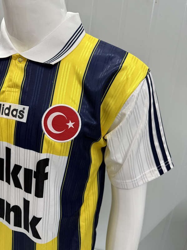 Retro Version 96-97 Fenerbahçe Home Yellow&Blue Thailand Soccer Jersey AAA-503