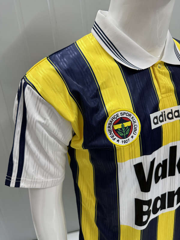 Retro Version 96-97 Fenerbahçe Home Yellow&Blue Thailand Soccer Jersey AAA-503