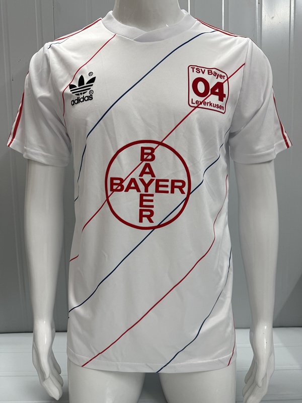 Retro Version 87-88 Bayer 04 Leverkusen Away White Thailand Soccer Jersey AAA-503