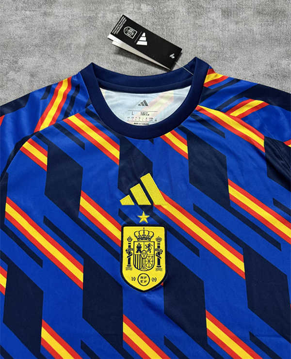 (S-4XL) 26-27 Spain Blue Thailand Soccer Training Jersey-4506