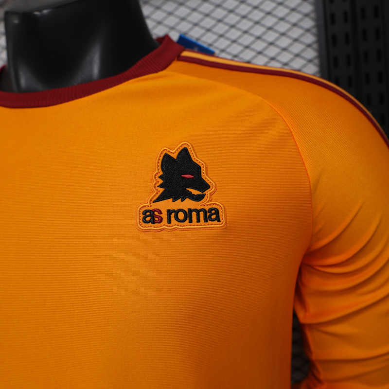 26-27 Player Version Roma Orange LS Thailand Soccer Jersey AAA-888