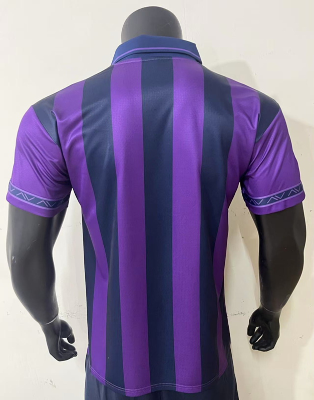 Back view of the Tottenham Hotspur retro away purple jersey showing the full shirt design and fit