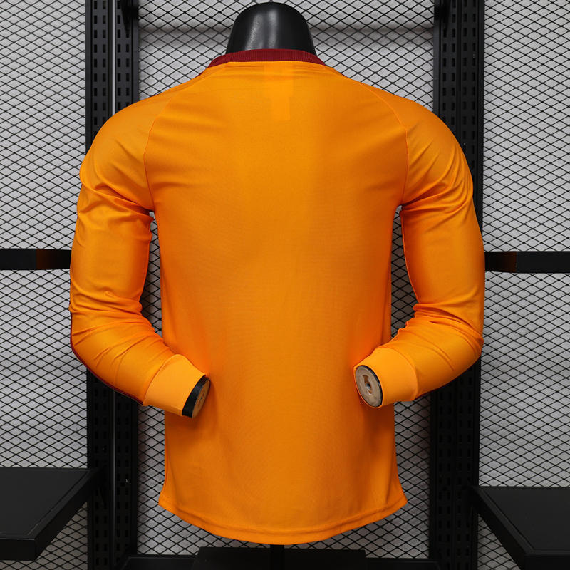 26-27 Player Version Roma Orange LS Thailand Soccer Jersey AAA-888