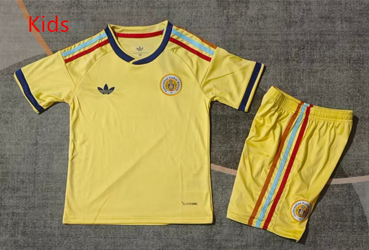 26-27 Curaçaos Voetbalelftal Away Yellow Kids/Youth Soccer Uniform-9484