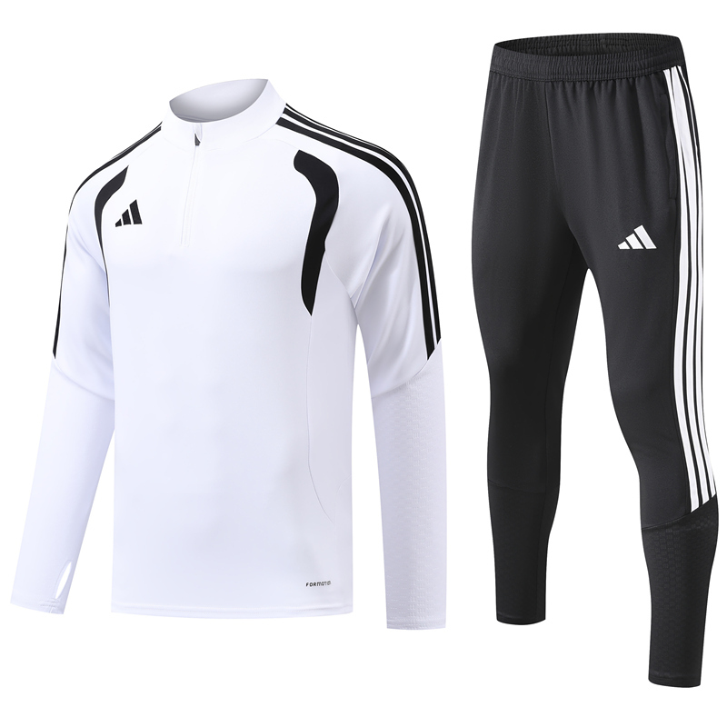 26-27 Adidas White Kids/Youth Soccer Tracksuit-GDP