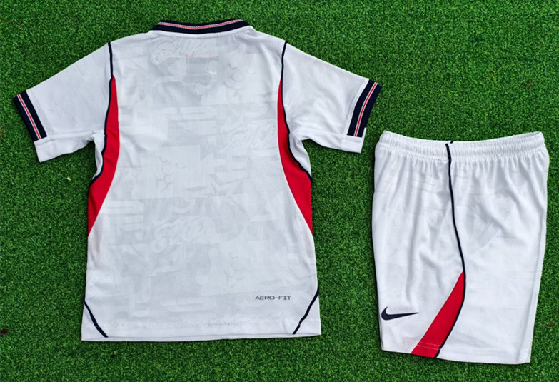 26-27 England Home White Kids/Youth Soccer Uniform-9926