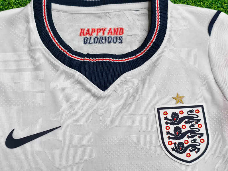 26-27 England Home White Kids/Youth Soccer Uniform-9926