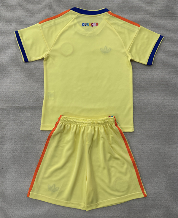 26-27 Curaçaos Voetbalelftal Away Yellow Kids/Youth Soccer Uniform-AY