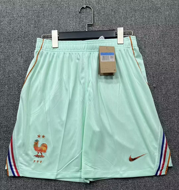 26-27 Correct Version France Away Green Thailand Soccer Shorts-2866
