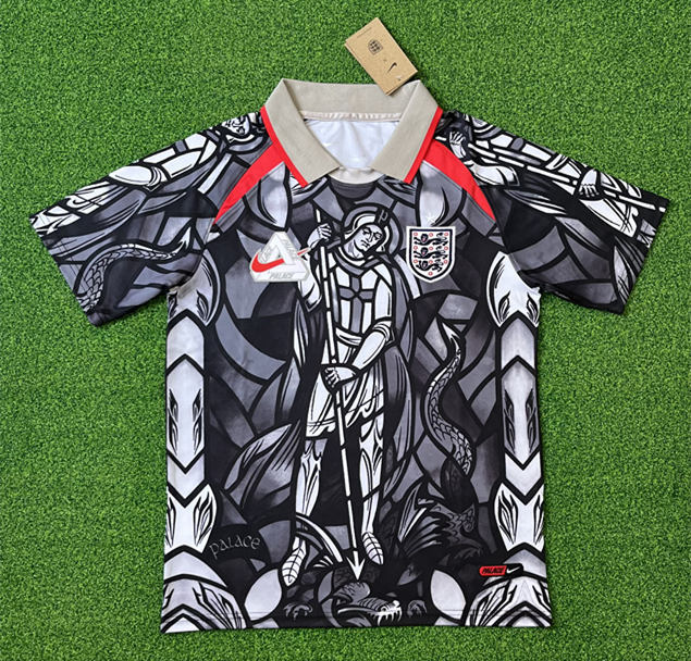 (S-4XL) 26-27 Collaboration Version England Black&Gray Thailand Soccer Jersey AAA-403