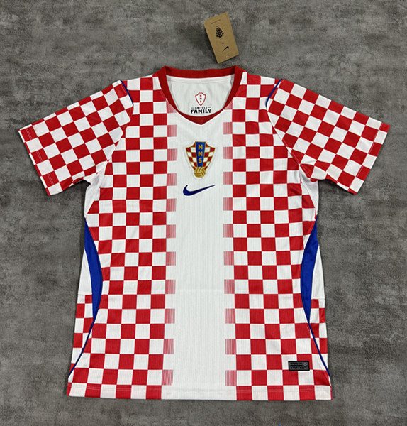 (S-4XL) 26-27 Croatia Home Red&White Thailand Soccer Jersey AAA-4506