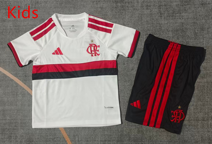 26-27 Flamengo Away White  Kids/Youth Soccer Uniform-9484
