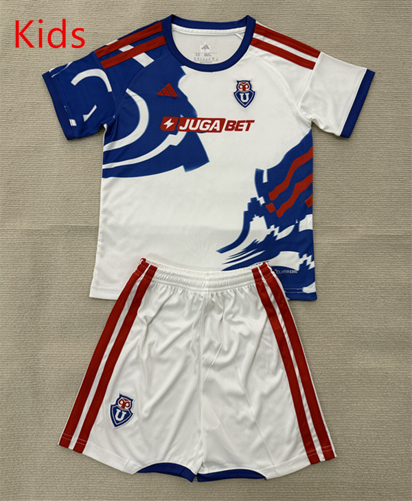 26-27 Universidad de Chile Away White&Blue Kids/Youth Soccer Uniform-AY