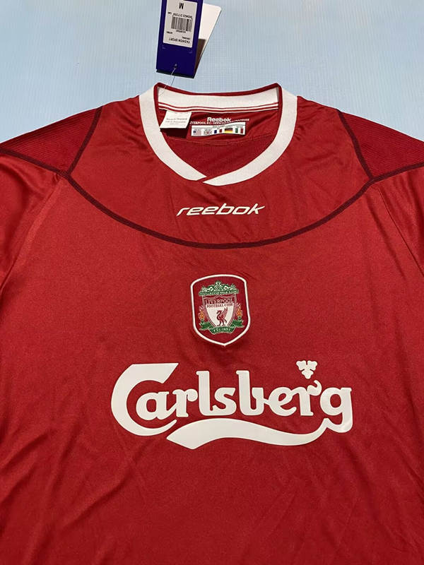 Retro Version 02-04 Liverpool Home Red LS Thailand Soccer Jersey AAA-0664