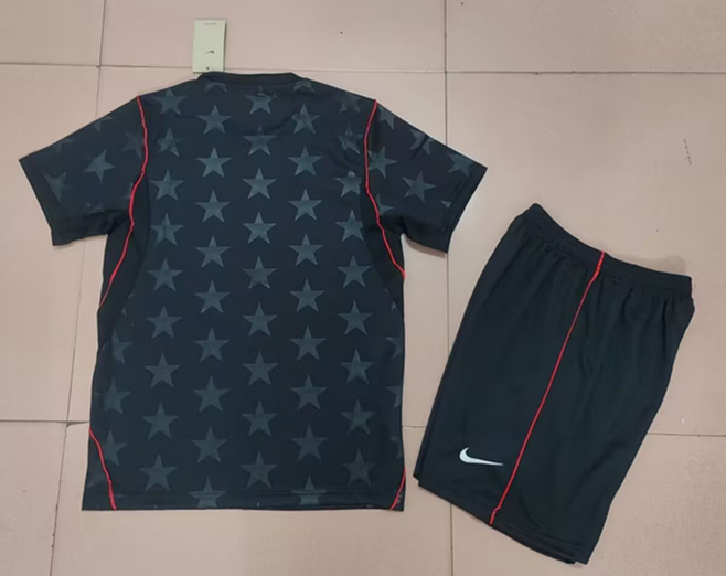 26-27 USA Away Black Soccer Unifrom-718