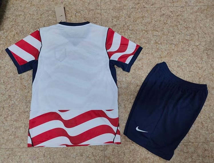 26-27 USA Home Red&White Soccer Unifrom-718