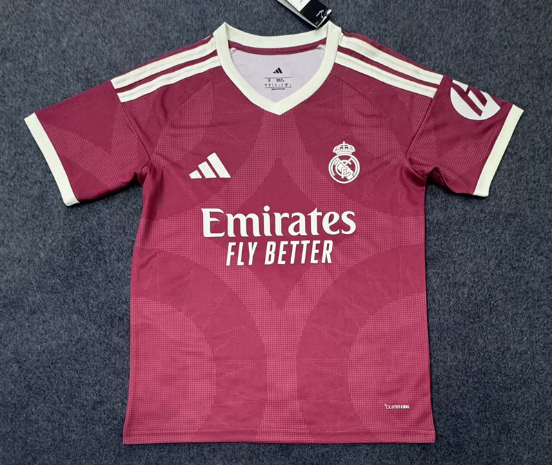 (S-4XL) 26-27 Real Madrid 2nd Away Red Thailand Soccer Jersey AAA-5931