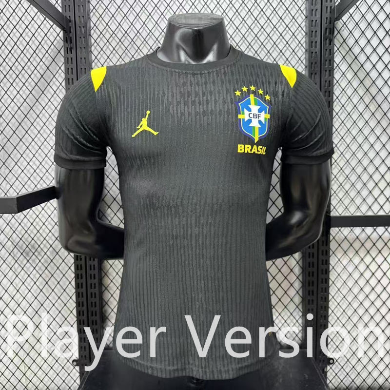 26-27 Jordan Player Version Brazil Black Thailand Soccer Soccer Jersey AAA-3596