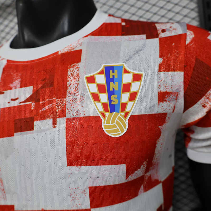 Player Version 26-27 Croatia Red&White Thailand Soccer Jersey AAA-3596