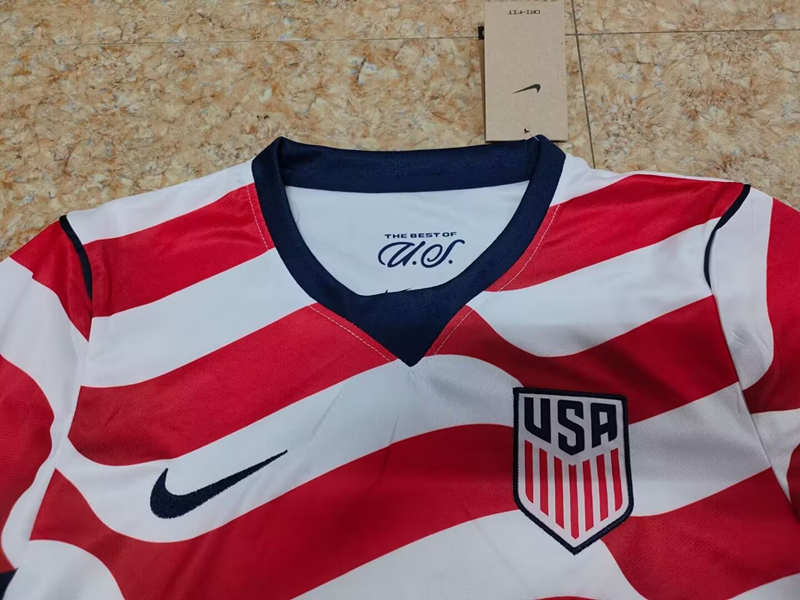 26-27 USA Home Red&White Soccer Unifrom-718