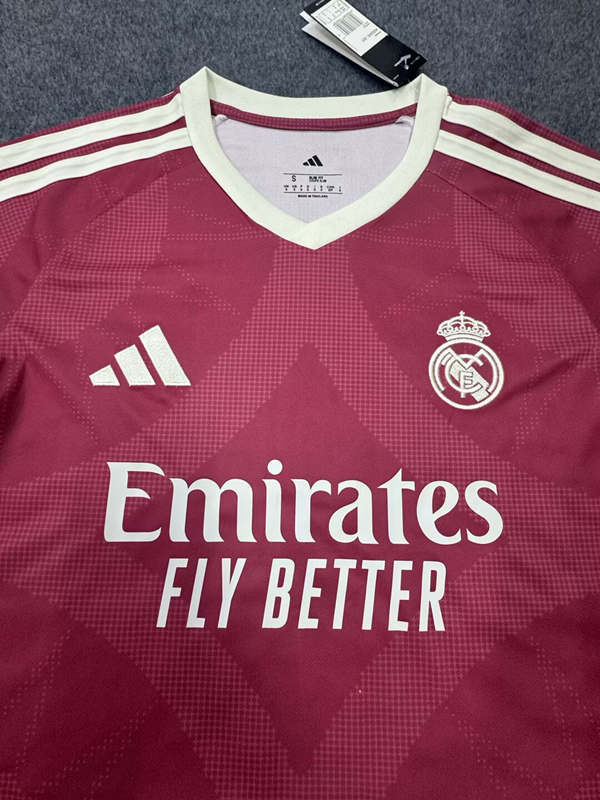 (S-4XL) 26-27 Real Madrid 2nd Away Red Thailand Soccer Jersey AAA-5931