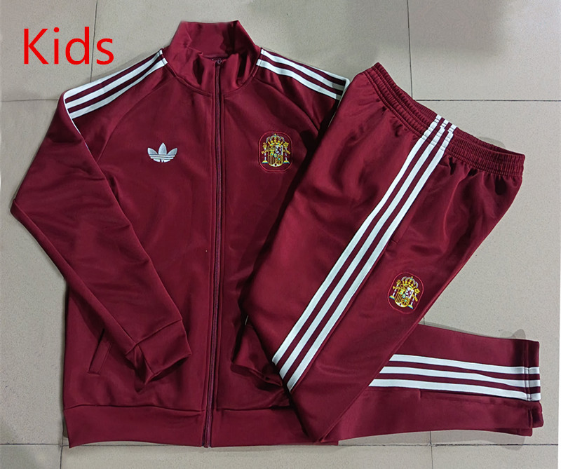 26-27 Spain Red Kids/Youth Soccer Jacket Uniform-815