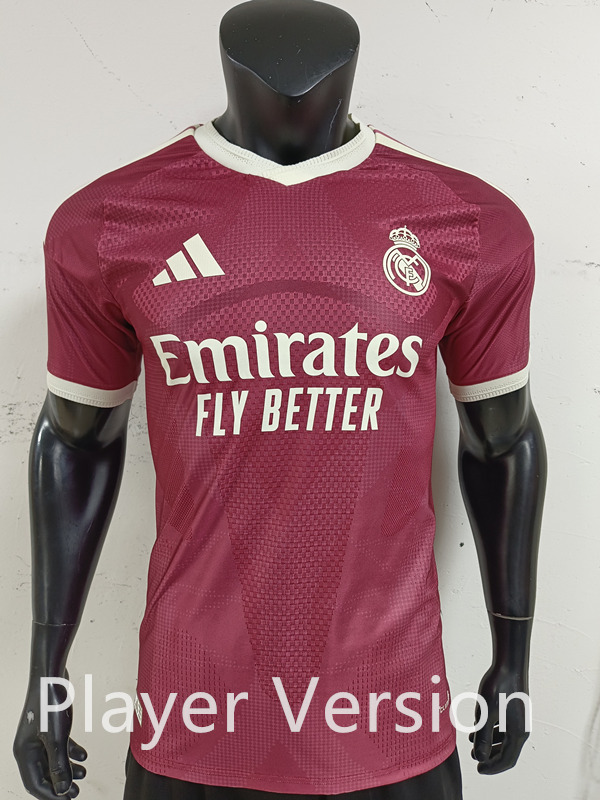 26-27 Player Version Real Madrid 2nd Away Red Thailand Soccer Jersey AAA-0871