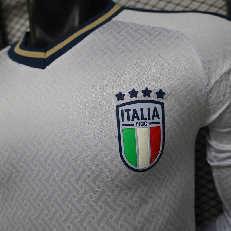 (S-3XL) Player Version 26-27 Italy Away White LS Thailand Soccer Jersey AAA-888