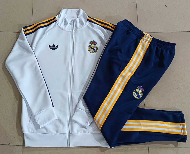 26-27 Real Madrid White Thailand Soccer Jacket Uniform-815