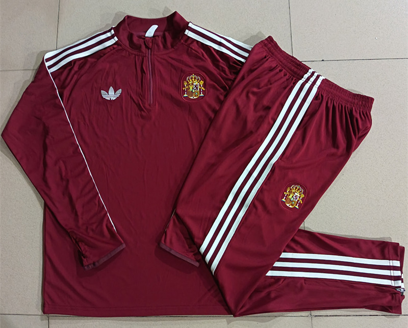 26-27 Spain Red Thailand Soccer Tracksuit-815