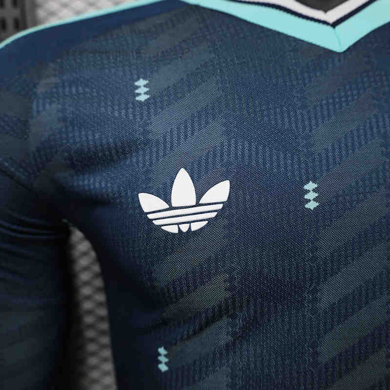 (S-3XL) 26-27 Player Version Germany Away Blue LS Thailand Soccer Jersey AAA-888