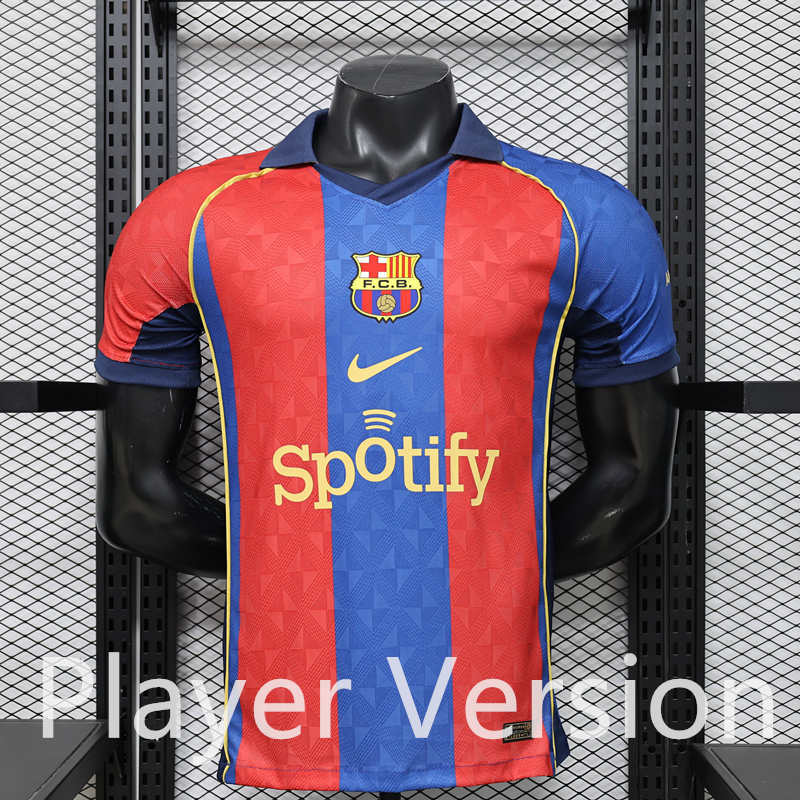 (S-3XL) 26-27 Player Retro Version Barcelona Red&Blue Thailand Soccer Jersey AAA-888