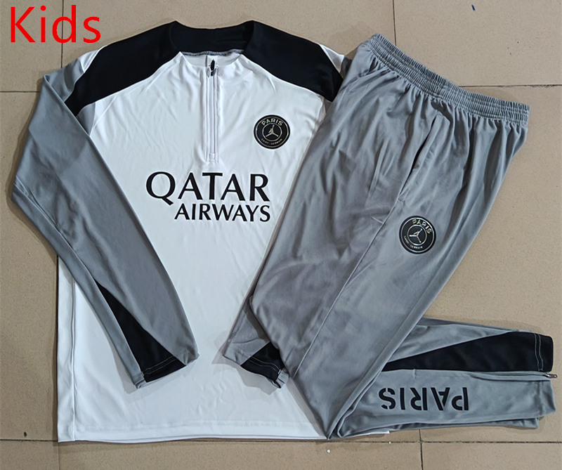 26-27 Jordan Paris SG White Kids/Youth Soccer Tracksuit-815