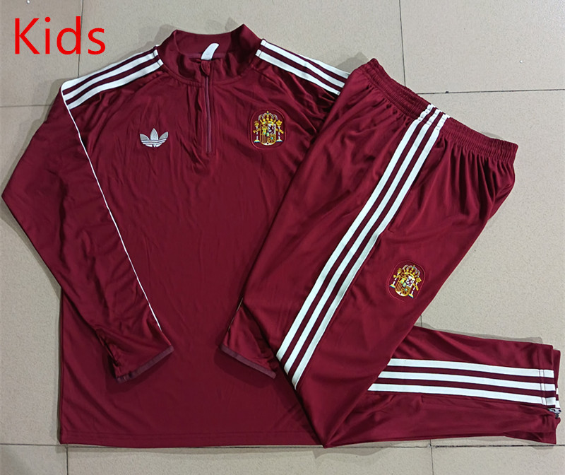 26-27 Spain Red Kids/Youth Soccer Tracksuit-815